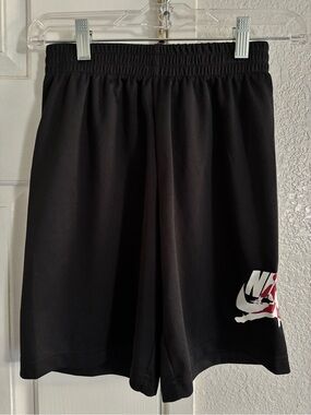 Boys Nike Air Black Athletic Shorts with White & Red Logo size Medium 10-12